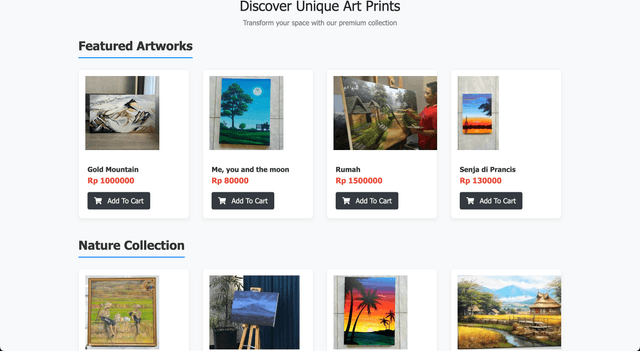 screenshot of "ArtsyMart