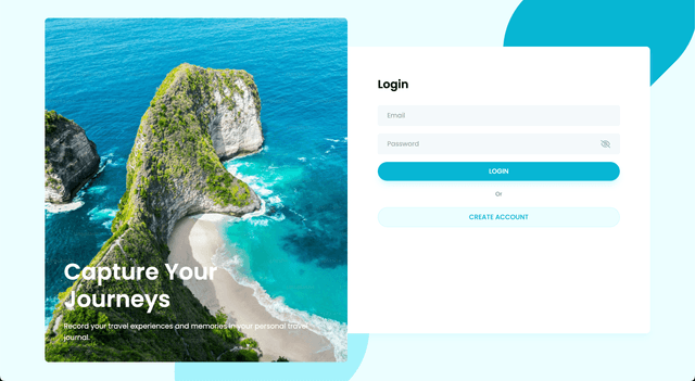 screenshot of "Travel Story App